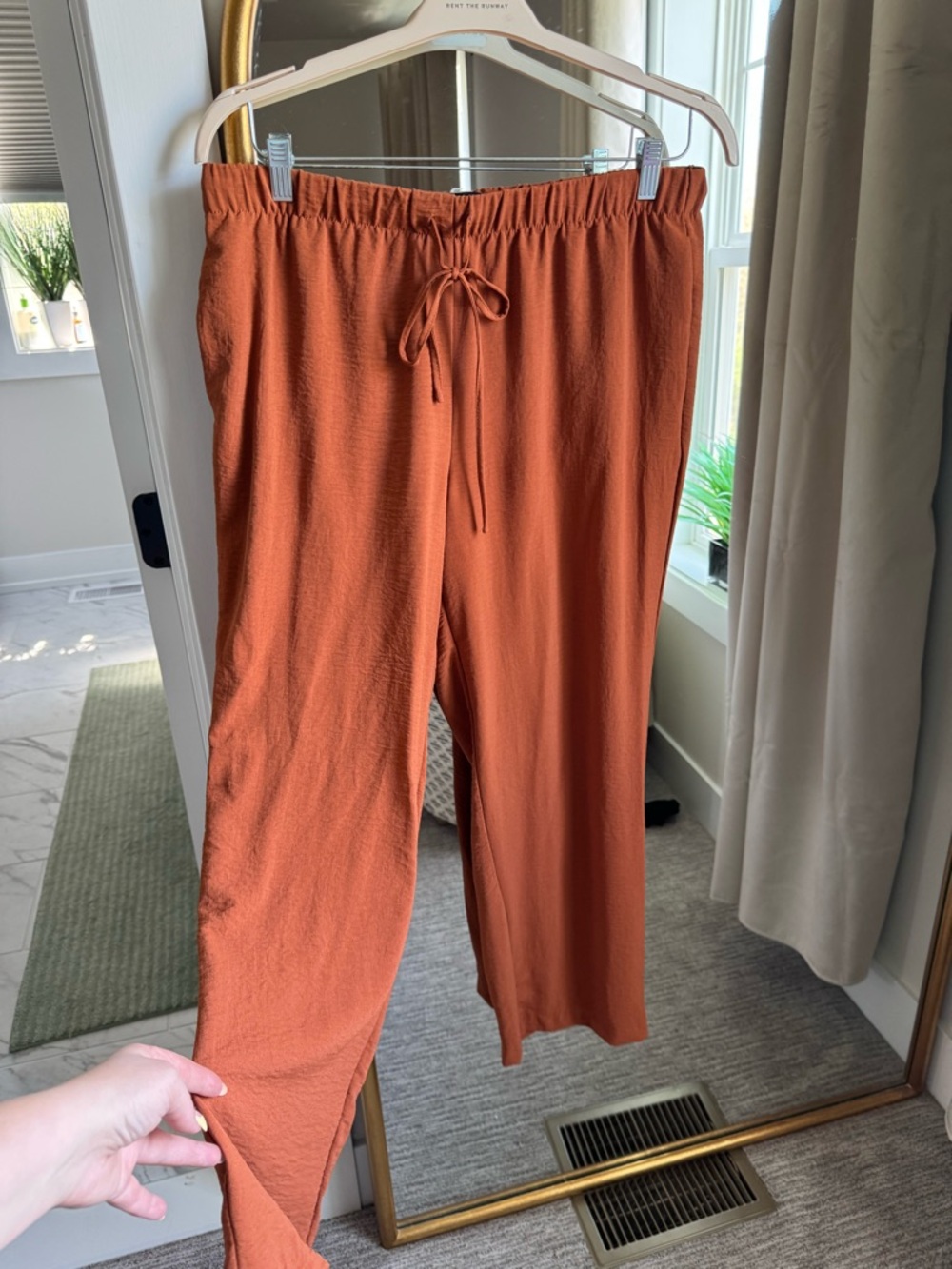 Rachel Zoe Rust Orange Elastic Waist Pants